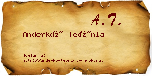 Anderkó Teónia névjegykártya